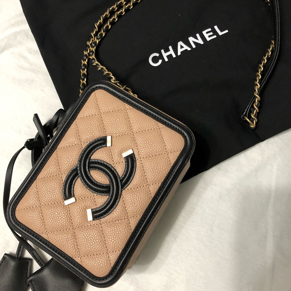 Chanel Filigree Vanity Case Small